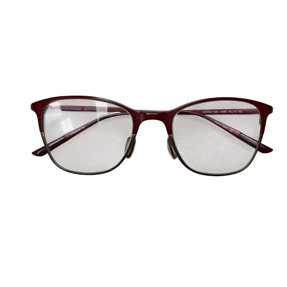 Oliver Peoples OV1153T 5202 ABBE Burgundy Titanium Butterfly Full Rim 48-19-135